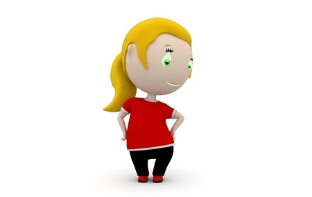 Beauty! Social 3D characters: happy smiling girl. New constantly growing collection of expressive unique multiuse people images.の写真素材