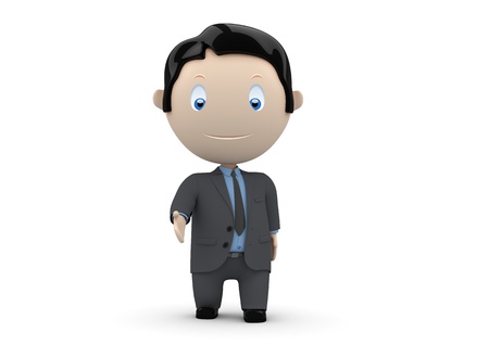 Welcome! Social 3D characters: businessman hand for shake, welcome or greeting. New constantly growing collection of expressive unique multiuse people images.の写真素材