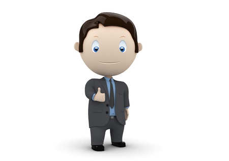 Like! Social 3D characters: businessman big finger. New constantly growing collection of expressive unique multiuse people images.の写真素材