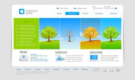 Four seasons. Website design template. Editable.のイラスト素材