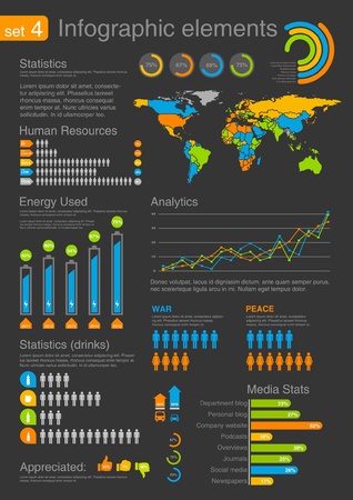 Infographics elements with icons  For business and finance reports, statistics, diagram graphのイラスト素材