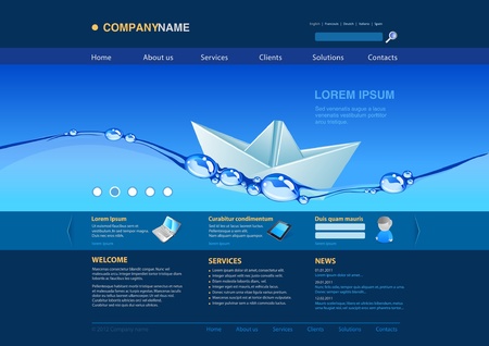 Website template  water origami boat  Business concept のイラスト素材