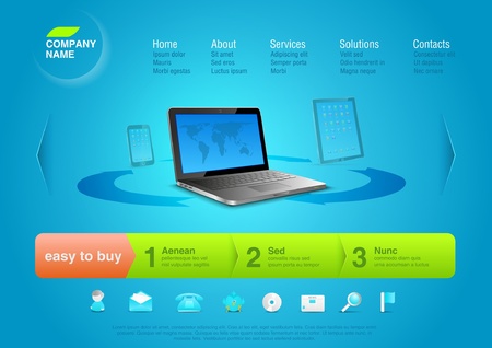 Website template  Notebook Online shop conceptのイラスト素材