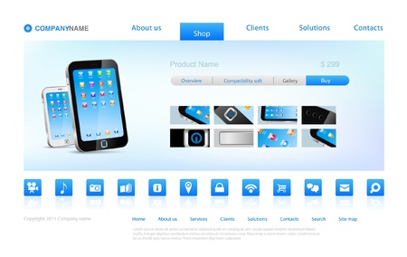 Smartphone touch technology online store or Promo page のイラスト素材