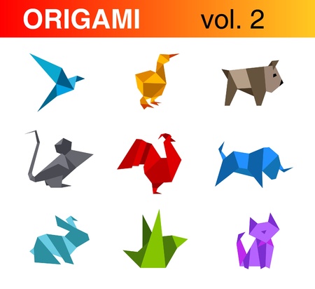 Logo set. Origami vector collection #2のイラスト素材