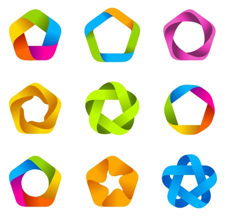LOGO set. Infinity shape. 5point star. のイラスト素材