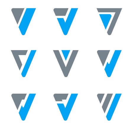 Logo Abstract Business icon set. V, W, Triangle shapes.のイラスト素材