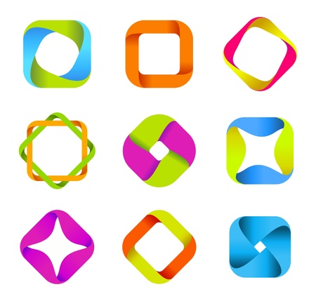 Logo Business Abstract Star Icon. Ribbon style. Vector.のイラスト素材