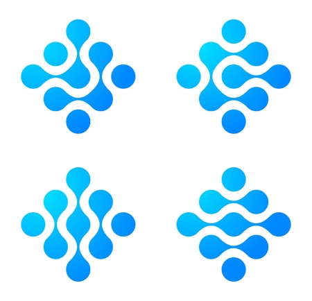 Logo Abstract molecule icon set. Engineering concept. Computer and science icons. Vector.のイラスト素材
