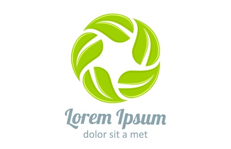 Logo Eco. Infinite shape icon. Green leaves loop. Vector. Editable.のイラスト素材