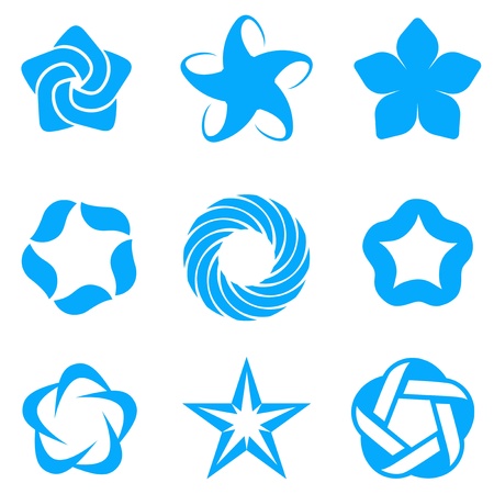Abstract set  Business Star Icons  Ribbon style  のイラスト素材