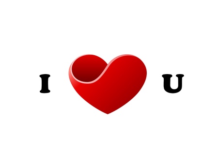 Heart  I Love U  St  Valentines day greeting card concept のイラスト素材