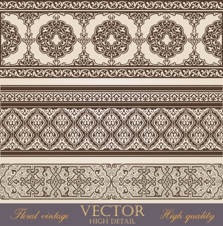Vintage Border design elements collectionのイラスト素材