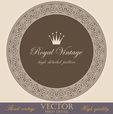 Vintage circle borders and frames set  High detailのイラスト素材