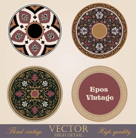 Vintage circle Frames and Borders  Epos background designのイラスト素材