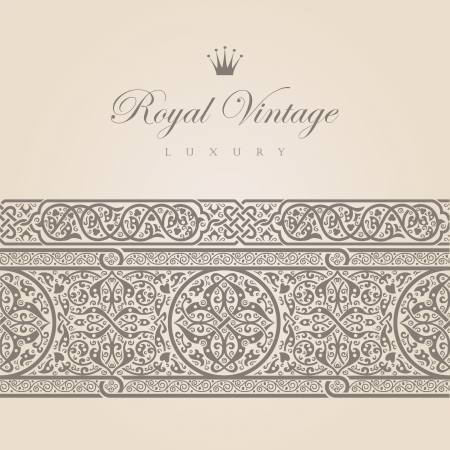 Vintage Floral border design elementsのイラスト素材