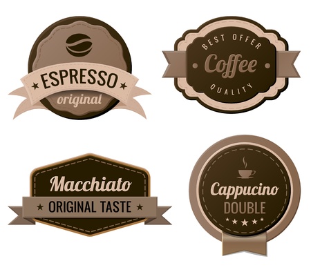 Coffee Vintage Labels template collection Retro のイラスト素材