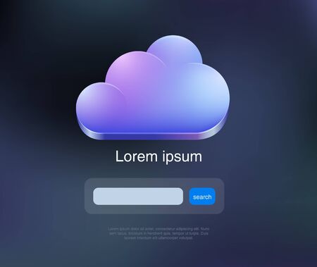 Cloud computing web concept  Search in the clouds  Website template  Vector  Editable のイラスト素材