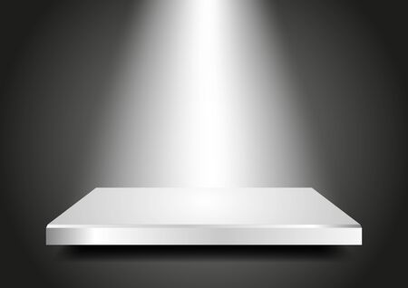 Background abstract for exhibit in virtual space  Blank podium 3D with light from the top  Vector Presentation template for your product  Editable のイラスト素材