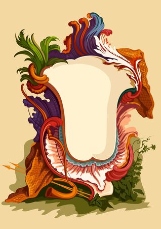 Vintage Floral frame  Design card template  Copyspace Holidays Greeting or wedding invitation card Vector EXTREMELY Detailed のイラスト素材