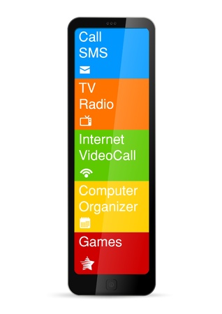 Futuristic Mobile phone concept  Touchscreen Interface icons  Vector  Editable のイラスト素材