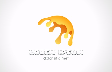 Splash abstract logo template  Yellow paint icon  Vector  Editable - easy change the colors のイラスト素材