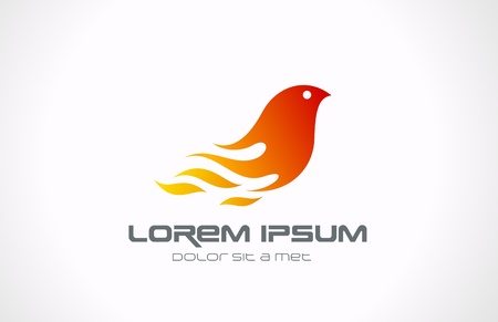 Fire Flame Bird abstract logo template  Phoenix concept  Vector icon  Editable のイラスト素材