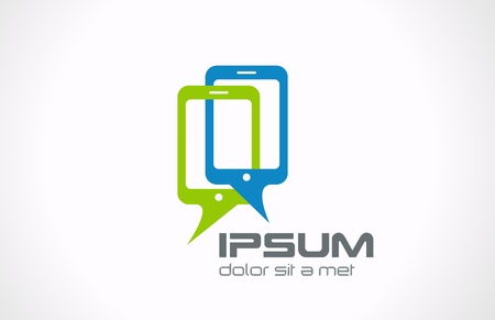 Talking mobile phones  Smartphone Connection iconVector のイラスト素材