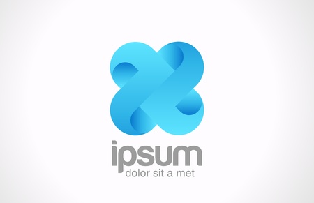 Team concept  Logo Blue loop cross Cycle infinity icon  X Vector のイラスト素材