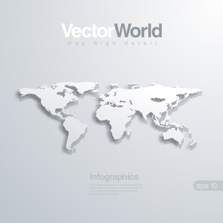 World map 3D illlustraion. Useful for infographicsのイラスト素材
