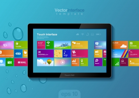 Website design template  Tablet pc interface  Touch pad buttonsのイラスト素材