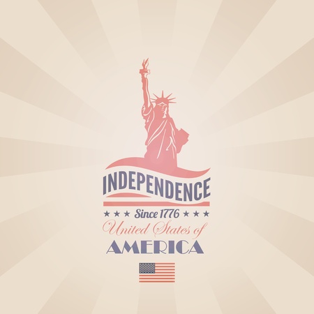 USA Independence day poster retro design template  4th of July celebration  American National holiday  Concept  Editable のイラスト素材