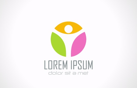Yoga logo template  Man character icon abstract in circle concept  Healthcare sport spa meditation symbol abstract のイラスト素材