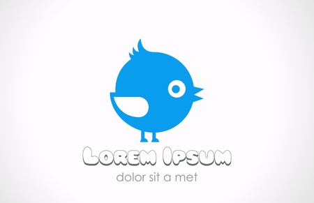 Little funny Bird abstract template  Fun Children style icon のイラスト素材