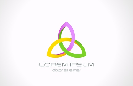 Yoga spa harmony template  Triple sign icon symbol  Health life symbol  Editable のイラスト素材