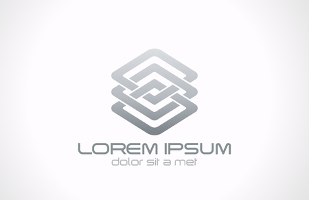 Abstract looped metal business logo vector design template  Business technology loop concept  Infinite shape icon のイラスト素材