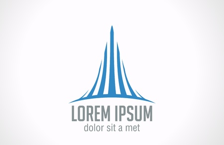 Real estate company concept design template  Creative business symbol  Skyscraper abstract icon  Corporate sign のイラスト素材