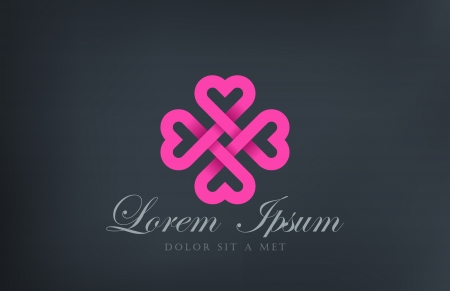 Heart Flower abstract looped infinity vector logo shape  Valentines Day creative concept icon  Swinger party idea のイラスト素材