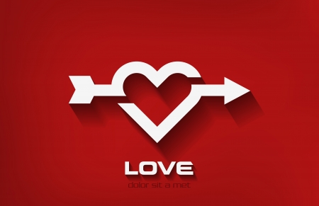 Heart arrow valentines day design template  Cupid shot icon In love concept idea のイラスト素材