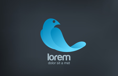  Bird sitting abstract vector icon design template のイラスト素材