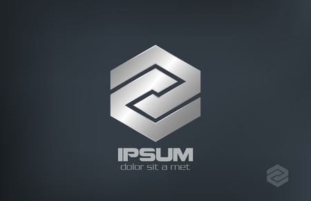 Rhombus abstract Metal corporate vector logo design  Business infinity symbol Silver looped infinite shape  Corporate Icon loop sign のイラスト素材