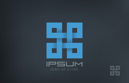 Square Abstract Rebus vector logo design  Infinity looped shape Puzzle loop fashion concept iconのイラスト素材
