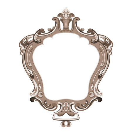 Vintage Floral Frame vector design template  Flourish ornament Classic old style のイラスト素材