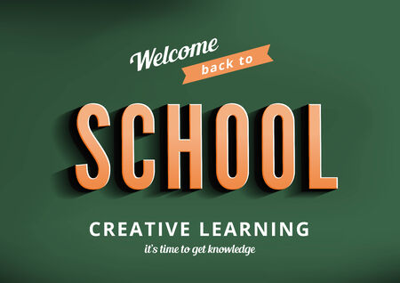 Back to School design typography poster template vintage style.
Sale Banner retro.のイラスト素材