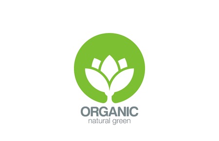 Green Circle Flower design template. のイラスト素材