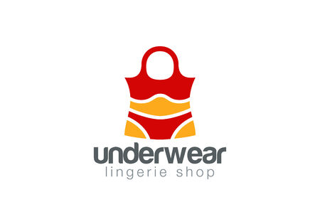 Shopping Bag Lingerie shop design template.のイラスト素材
