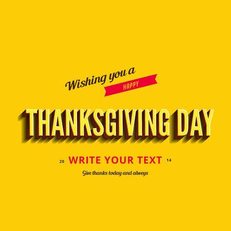 Happy Thanksgiving Day Typography Greeting card Poster design templates set.
Retro Vintage typo style collection. Editable.のイラスト素材