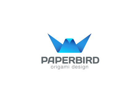 Origami Bird Logo abstract design vector template.
Paper object Logotype Business creative concept icon.のイラスト素材