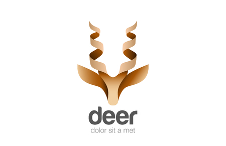 Head Deer Logo abstract geometric design vector template.
Animal Logotype icon.のイラスト素材