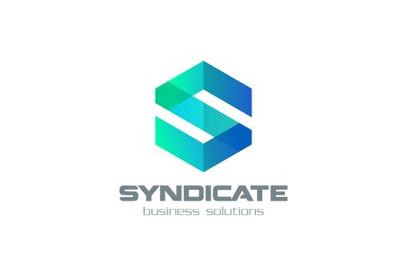 Letter S Logo abstract design vector template.
Hexagon ribbon polygon Logotype concept icon.のイラスト素材